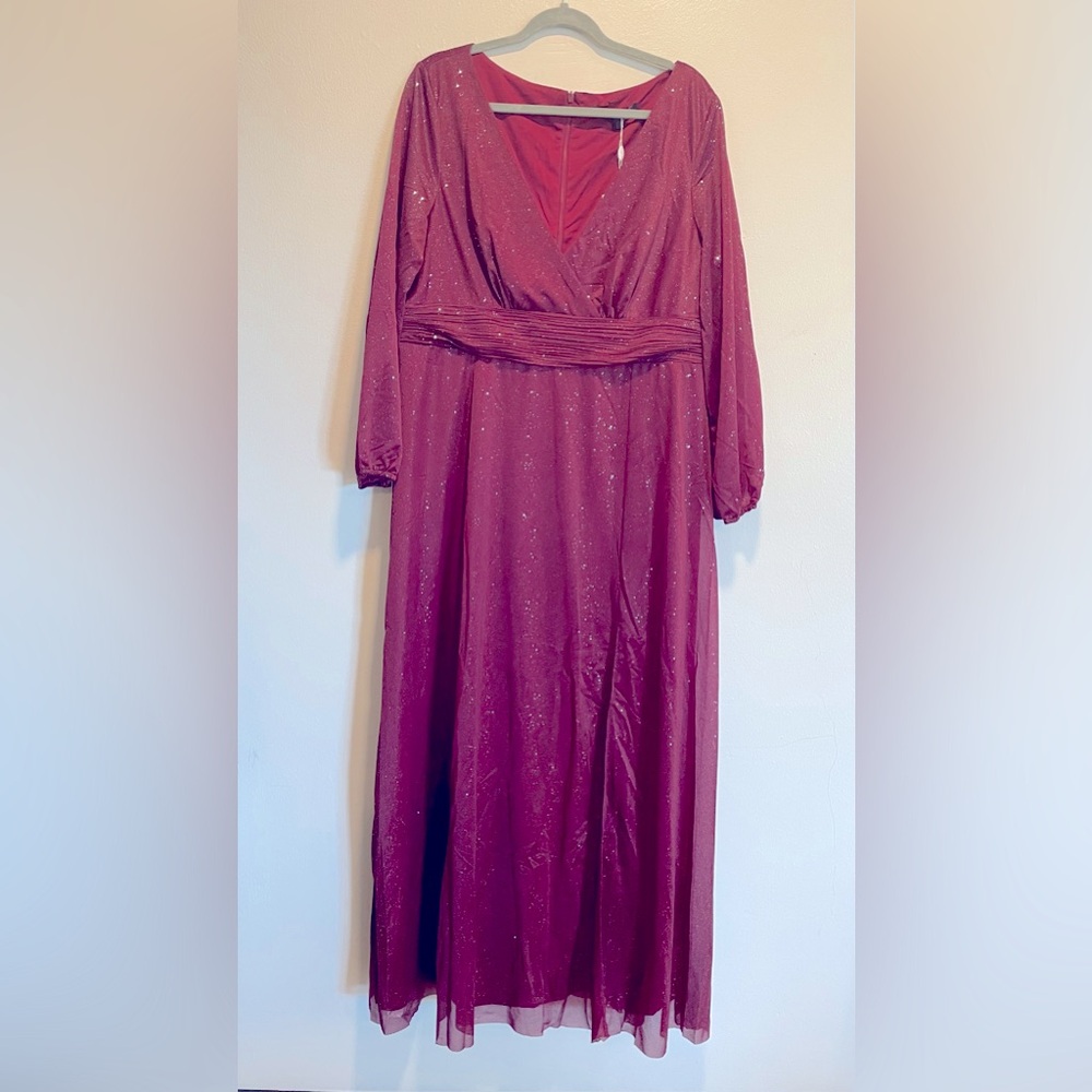EverPretty -NWT Plus Size Shiny Long Puff Sleeve Evening Dress for Women Size 22